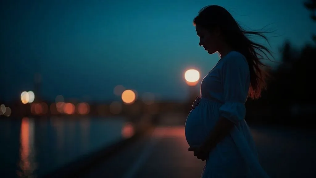 Expectant mother practicing self-care during pregnancy