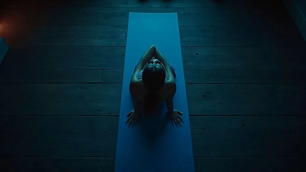 A pregnant woman practicing yoga in a serene environment